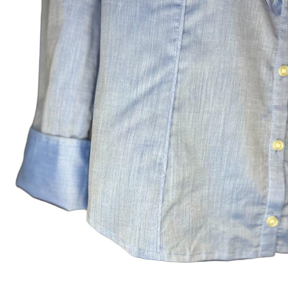 Etcetera Chambray Blue Button Down Shirt - image 4